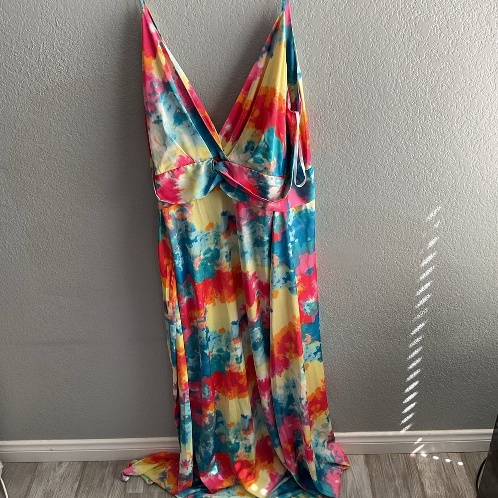 Fashion Nova Multicolor Tie-Dye Maxi Dress